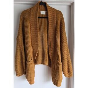 Lush Women's Open Cardigan Size S Gold Long Sleeve Sweater Granpacore